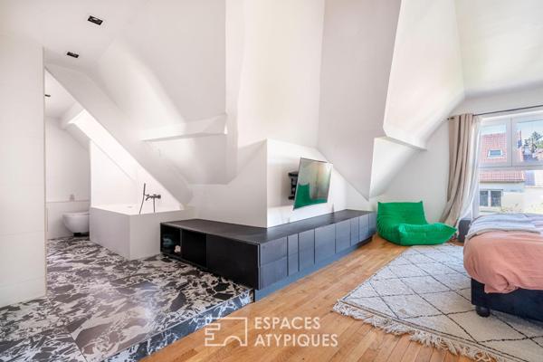 Meulière avec extension contemporaine et jardin