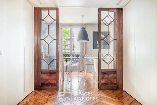 Meulière avec extension contemporaine et jardin