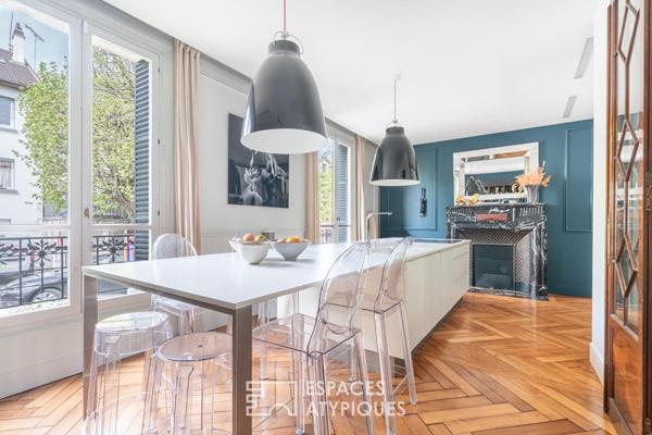 Meulière avec extension contemporaine et jardin