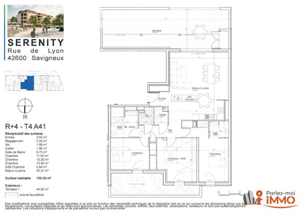 APPARTEMENT T4 DERNIER ETAGE