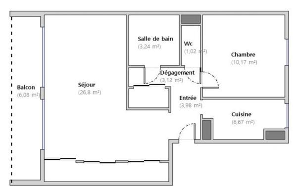 Appartement à vendre 2 pièces 55 m² Cachan