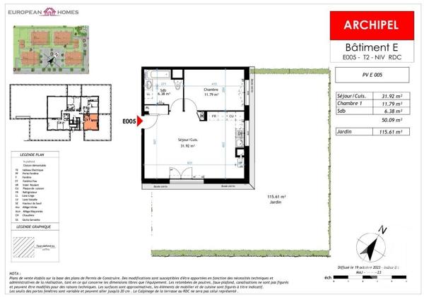Appartement à vendre  2 pièces - 50,09 m2 LA VERPILLIERE - 38