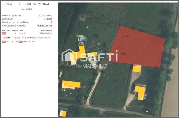 Terrain plat  de 3.134 m² + CU