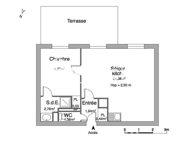 Location Appartement 2 pièces 41.17 m² - 73 RUE FONTAINE BLANCHE Chambray Les Tours 37170