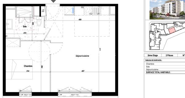 À vendre Appartement 2 pièces 45.98 m² - Drancy 93700
