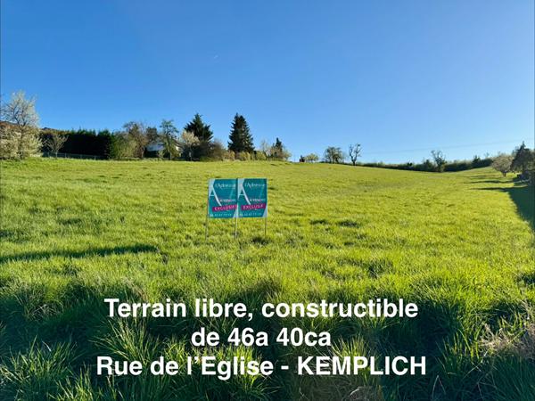 Terrain constructible de 46 ares 40 ca - libre de tout constructeur