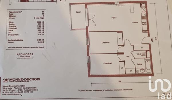 Appartement à vendre 2 pièces 63 m² Montreuil