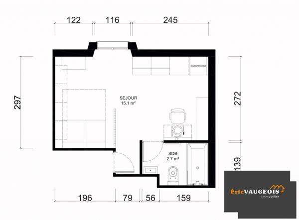Coulommiers (77120) Studio dernier étage, centre ville Coulommiers