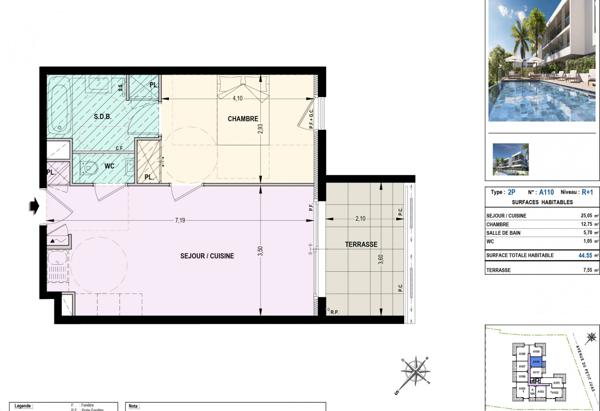 Cannes – Petit Juas – Derniers 2 pièces dans résidence neuve avec piscine