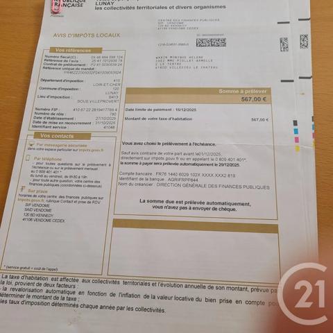 Maison à vendre  3 pièces - 61,26 m 2   LUNAY  - 41