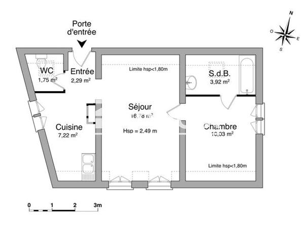 Location Appartement 2 pièces 41.99 m² - 28 RUE DES ECUYERS Chartres 28000