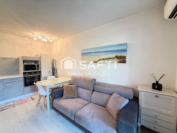 SAINT-CYPRIEN PLAGE, T2 RENOVE AVEC JARDIN DANS BELLE RESIDENCE AVEC PISCINE ET STATIONNEMENTS