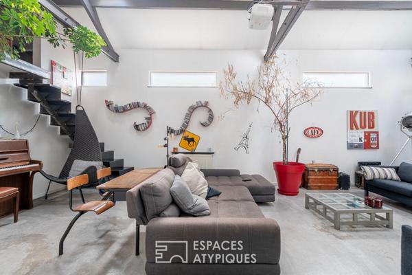 Maison d’architecte à l’esprit loft avec jardin