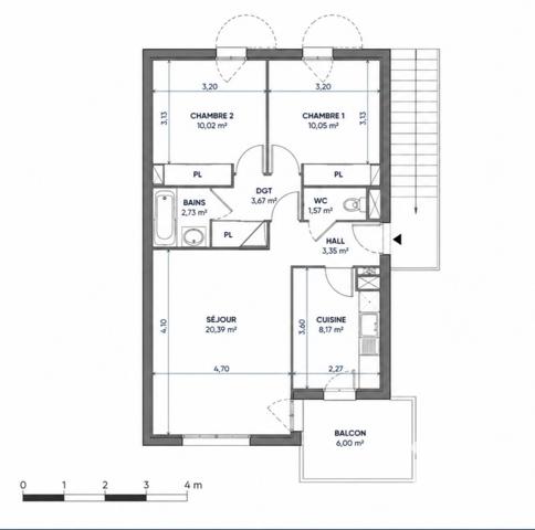 Appartement à vendre 3 pièces 60,4 m² Quint-Fonsegrives