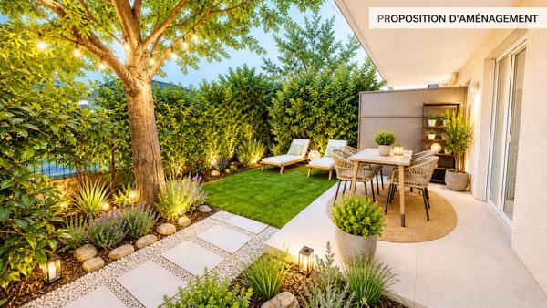 T2 sur Narbonne, vendu loué avec parking, terrasse et jardin