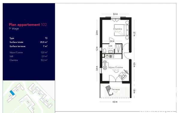 Appartement à vendre 2 pièces 25,5 m² Porto-Vecchio