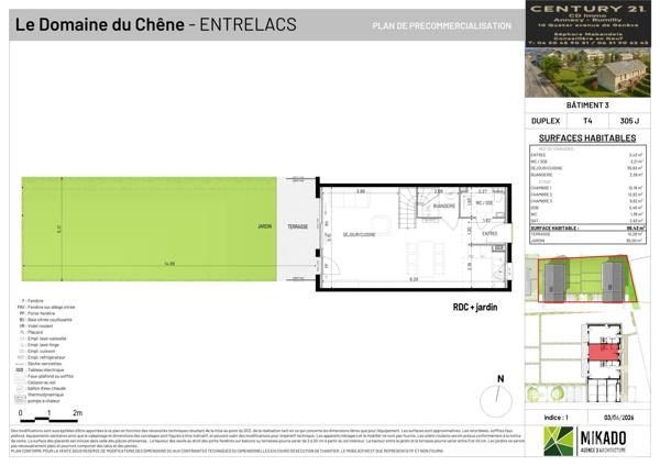 Maison à vendre  4 pièces - 86,43 m 2   ENTRELACS  - 73