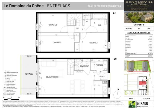 Maison à vendre  4 pièces - 86,43 m 2   ENTRELACS  - 73