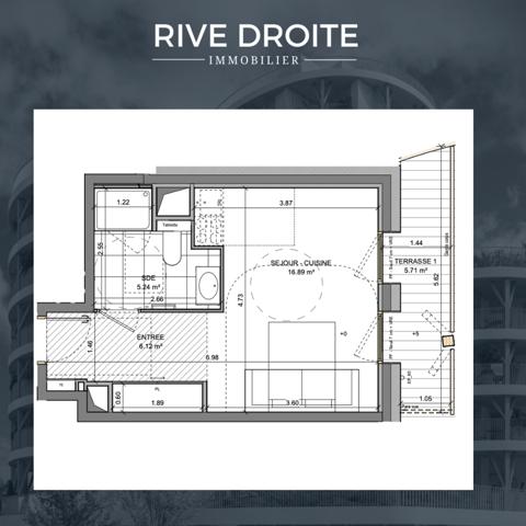 Rennes (35000) RENNES ARSENAL REDON - BD VOLTAIRE - STUDIO AVEC TERRASSE - VUE DEGAGEE