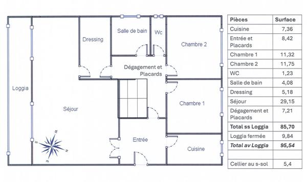 Appartement en dernier étage avec ascenseur