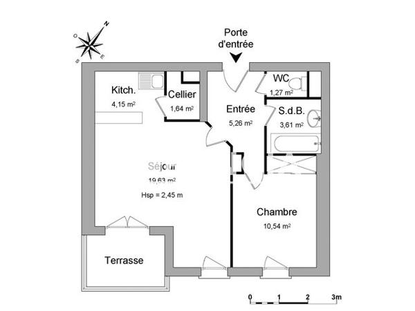 Location Appartement 2 pièces 46.1 m² - 7 TER RUE PAUL BEME Le Passage 47520