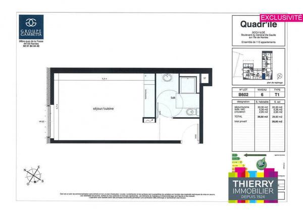 Appartement 1 pièce - 44200 Nantes