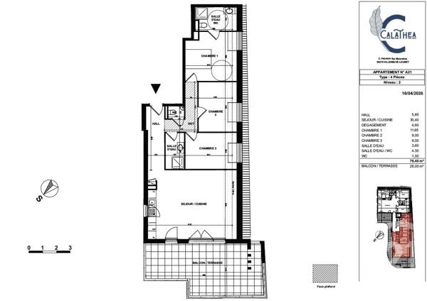 Appartement F4 à vendre  4 pièces - 80 m 2   VILLENEUVE LOUBET  - 06