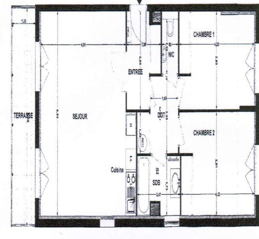 Deauville (14800) 3 pièces avec terrasse et vue mer dans la Résidence Blue Bay.