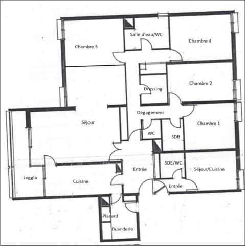Grand appartement, avec terrasse dans une résidence avec piscine à Antigone