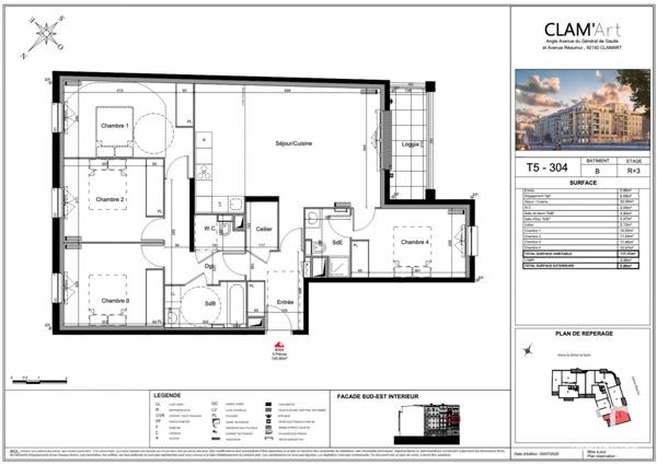 Appartement à vendre 5 pièces 106 m² Clamart
