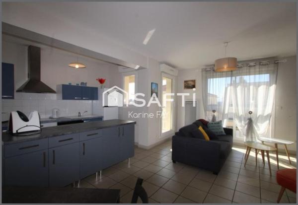 Appartement 3 pièces dont 2 chambres  - Terrasse de 10M2 avec vue sur les Albères -66140 Canet Plage