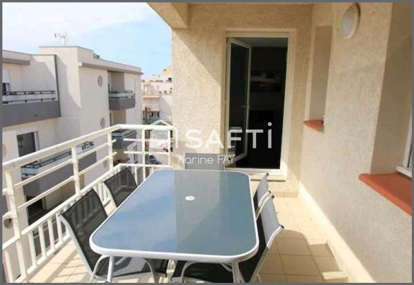 Appartement 3 pièces dont 2 chambres  - Terrasse de 10M2 avec vue sur les Albères -66140 Canet Plage