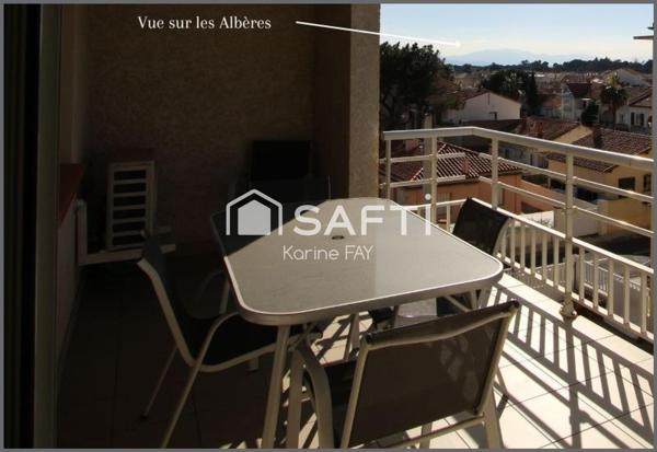 Appartement 3 pièces dont 2 chambres  - Terrasse de 10M2 avec vue sur les Albères -66140 Canet Plage