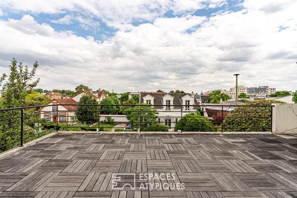 Bureaux transformables en maison-loft d’habitation avec toit-terrasse
