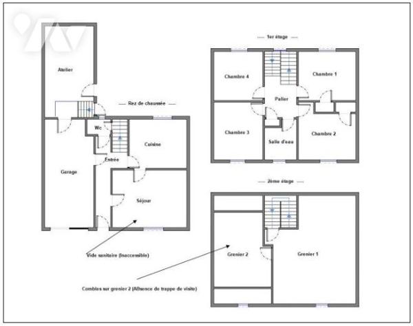 Maison de ville avec 4 chambre (possibilité 6) -  garage et jardin