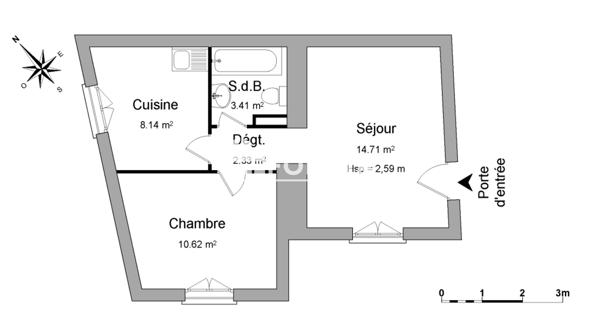 Location Appartement 2 pièces 39.21 m² - Triel-sur-seine 78510
