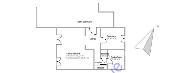 Ile offard, T2 rez de chaussée, place de parking couvert, cellier.