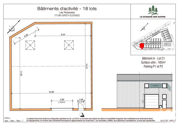 Local d’activité à vendre 182 m² Grisy-Suisnes