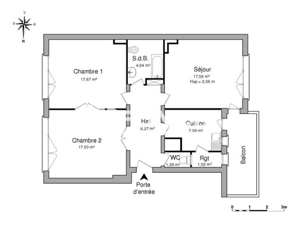 Location Appartement 3 pièces 75.88 m² - 44 ROUTE D'ALTENHEIM Strasbourg 67100