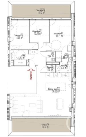 Appartement T4 à vendre  4 pièces - 115 m2 LE TOUQUET PARIS PLAGE - 62