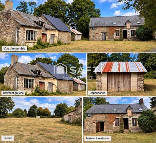 Fermette en partie rénovée, terrain et dépendances