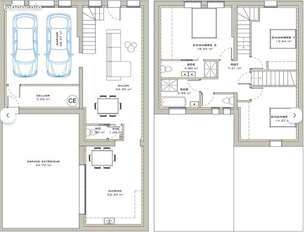 Maison familiale rénovée de 140 m² avec terrasse et double garage