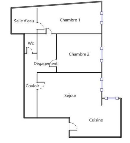 Appartement T3 meublé avec balcon – Quartier Jardin des Plantes, Saint-Nazaire – 1er étage