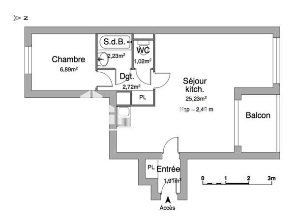 Location Appartement meublé 2 pièces 39.73 m² - 9 A 17 ALLEE DE LA MISAINE La Rochelle 17000