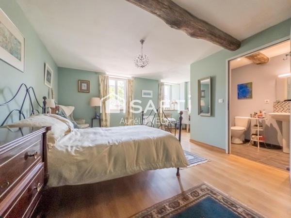 Vue Pyrénées – Corps de ferme rénové avec grange, piscine et caractère