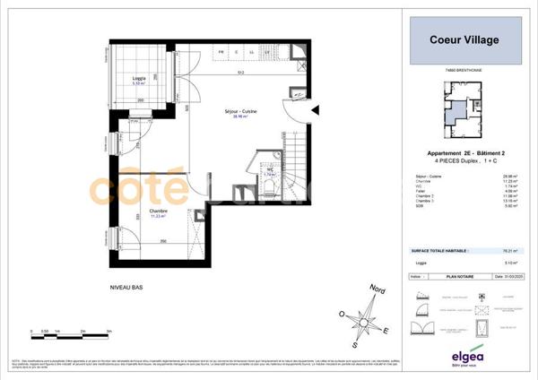 Vente
                Appartement76,21 m² - 4 Pièces -
                    BRENTHONNE (74890)