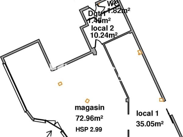 Location Local commercial 3 pièces 121.52 m² - 15 RUE DE BAGNERES Lourdes 65100