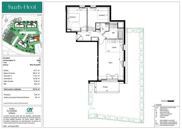 ARZON Appartement 3 pièces 63 m²