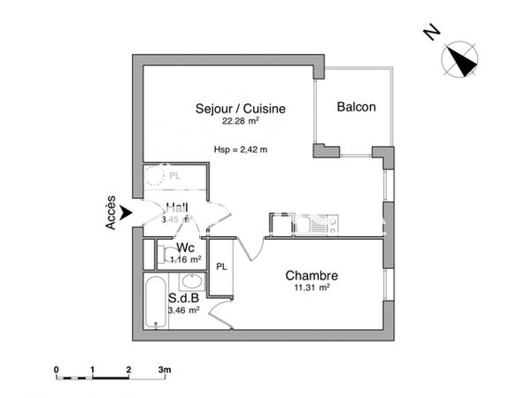 Location Appartement 2 pièces 41.66 m² - 3 RUE DU CIMETIERE Montigny En Gohelle 62640