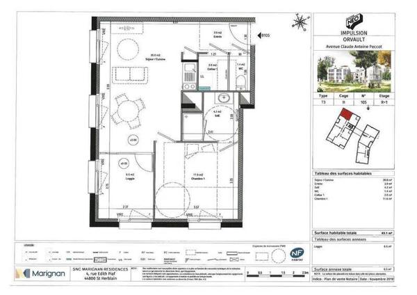 Appartement 2 pièces - 44700 Orvault